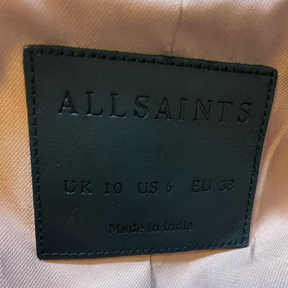 All Saints Fern Biker Jacket Sz:S US6 Nude/Pink - Picture 12 of 16